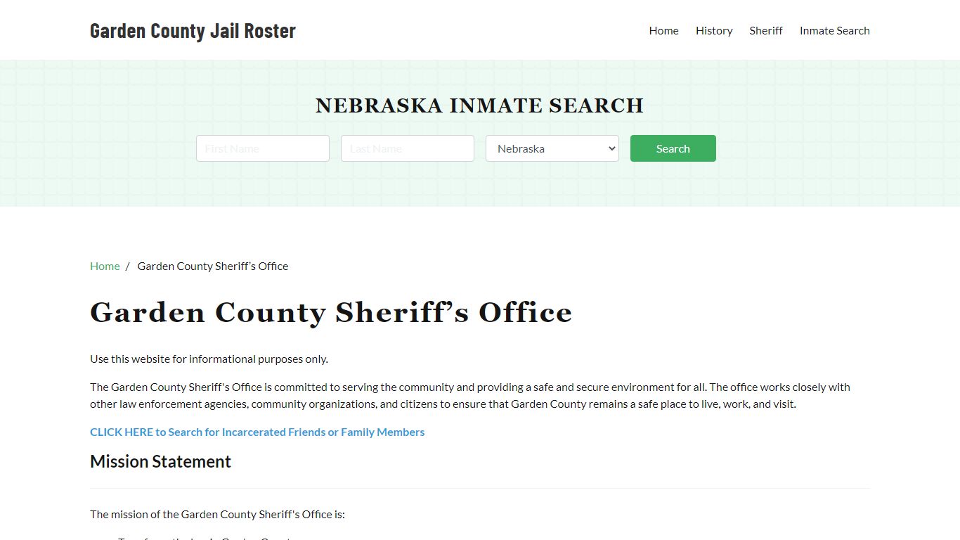 Garden County Sheriff Office, NE, Arrest Warrants Search