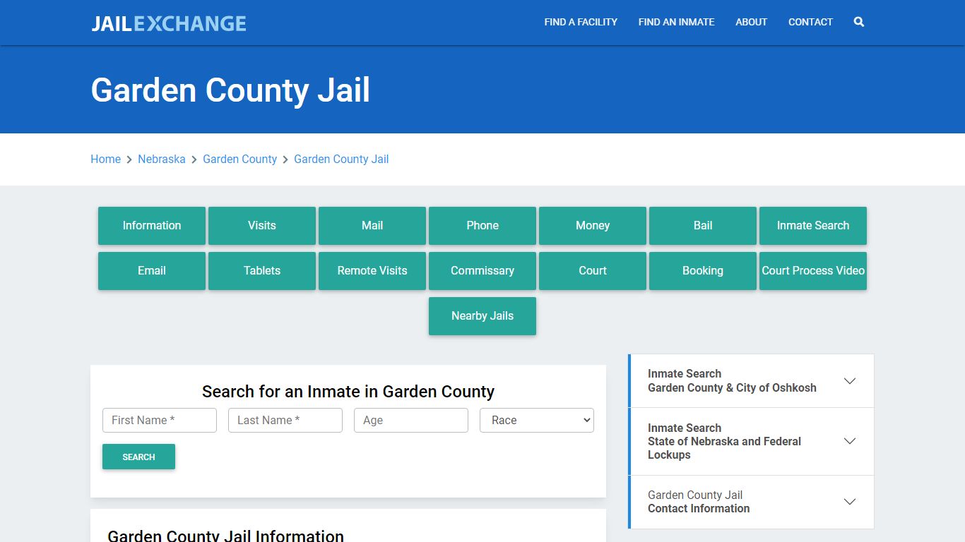 Garden County Jail Roster Lookup, NE, Inmate Search